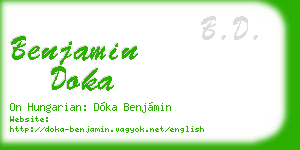 benjamin doka business card