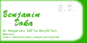 benjamin doka business card